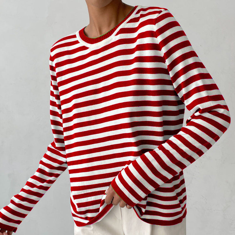 Claire Chic Striped Long-Sleeve Shirt