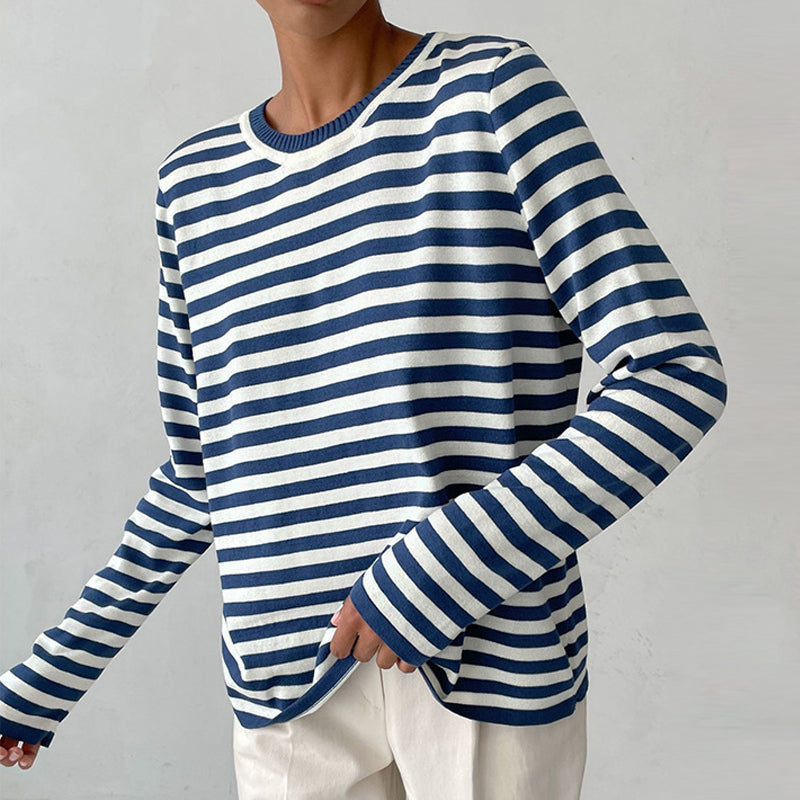 Claire Chic Striped Long-Sleeve Shirt