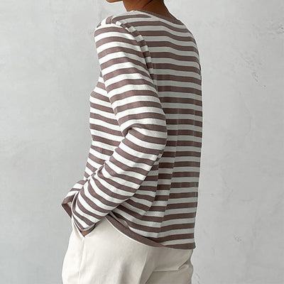 Claire Chic Striped Long-Sleeve Shirt