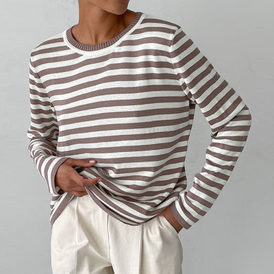 Claire Chic Striped Long-Sleeve Shirt