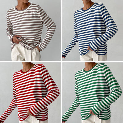 Claire Chic Striped Long-Sleeve Shirt