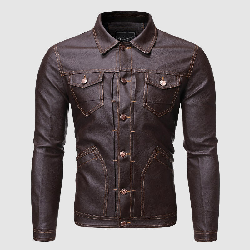 Dan Anthony Retro Biker Leather Jacket