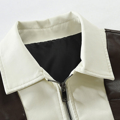 Infinity Color Block Leather Jacket