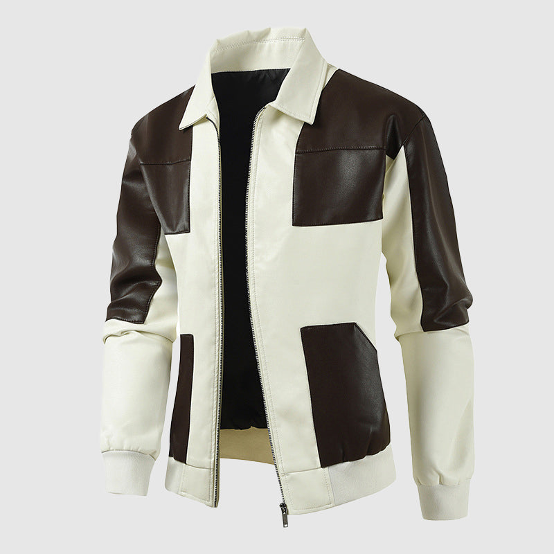 Infinity Color Block Leather Jacket