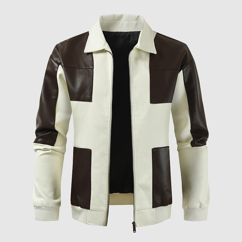 Infinity Color Block Leather Jacket