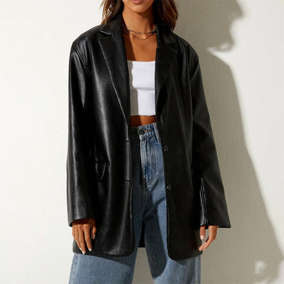 Roxy Faux Leather Blazer